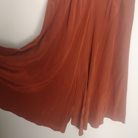 100% silk high wist auburn Capri skirt - Picture 2 of 10